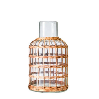 Rattan Cage Vase Carafe Small
