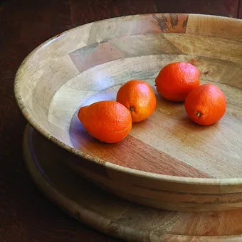 Natural Mango Wood Round Bowl Extra Large