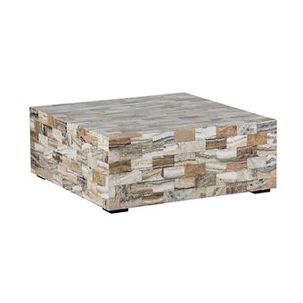 Tiled Petrified Wood Coffee Table -Blanca