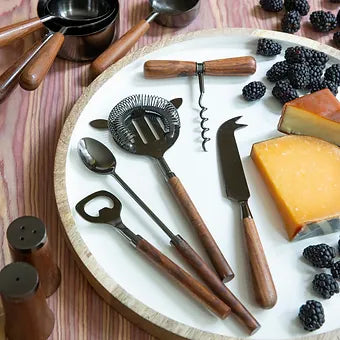 Teak and Onyx Cheese Knife