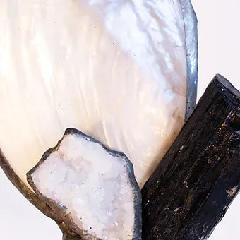 Tourmaline Geode Shell Bottle