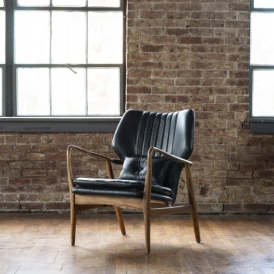 Leather Helsinki Chair - Coal