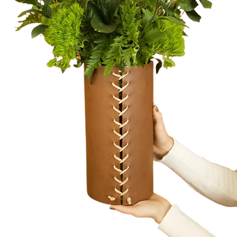 Leather Wrapped Vase - Large