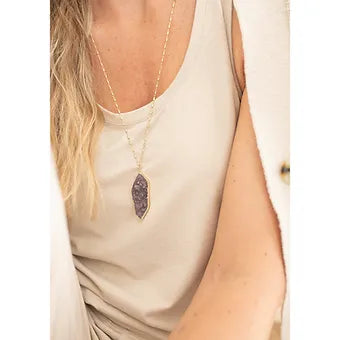 Palm Druzy Necklace