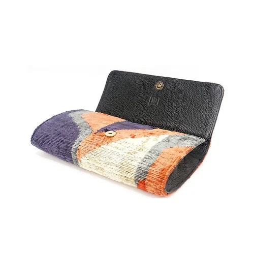 Turkish Silk Ikat Clutch - Nile Blue