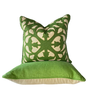 Green Lotus with Gold Accent Pillow