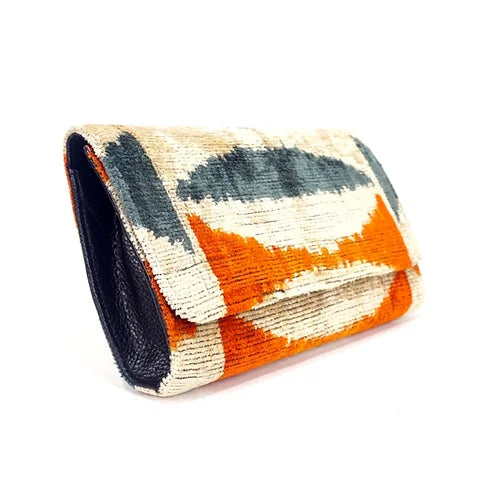 Turkish Silk Ikat Clutch - Sunmoon Glow