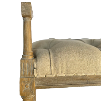 Tufted Linen Bench - FLOOR MODEL