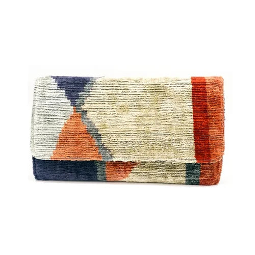 Turkish Silk Ikat Clutch - Nile Blue