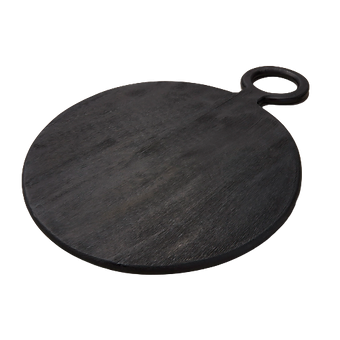 Black Mango Wood Round Board - Defect, Medium