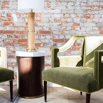 Aged Brass Accent Side Table - FLOOR MODEL