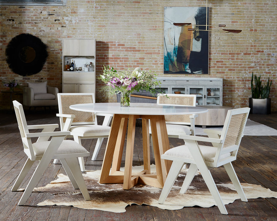 Malmo White Marble Table - Showroom Model