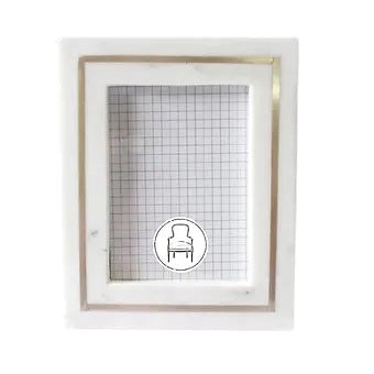 Marble Frame with Brass Inlay - Missing Glass