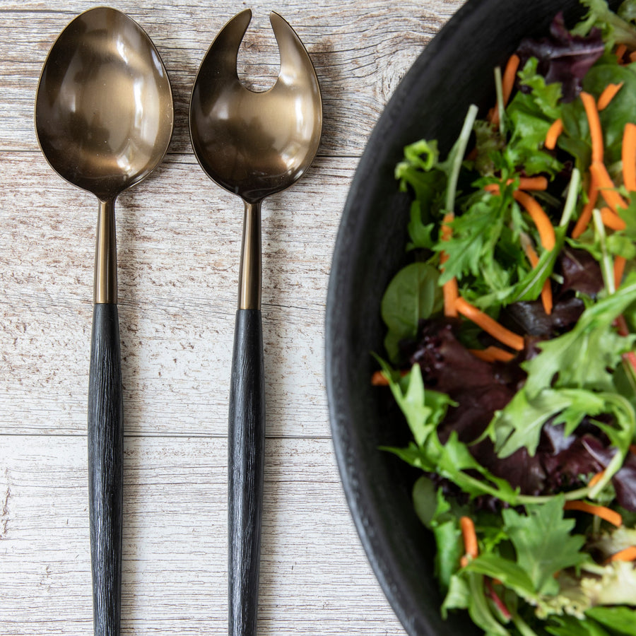 Black Mango Wood Serving Set