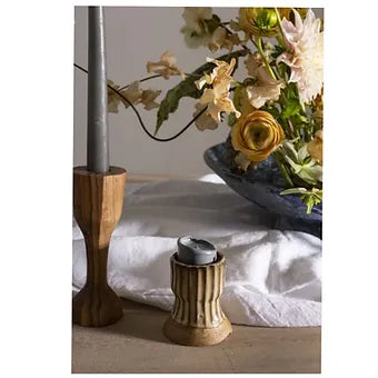 Fluted Ceramic Tealight Holder