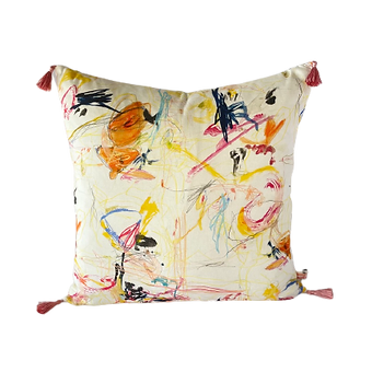 "Moves" Pillow with Tassels