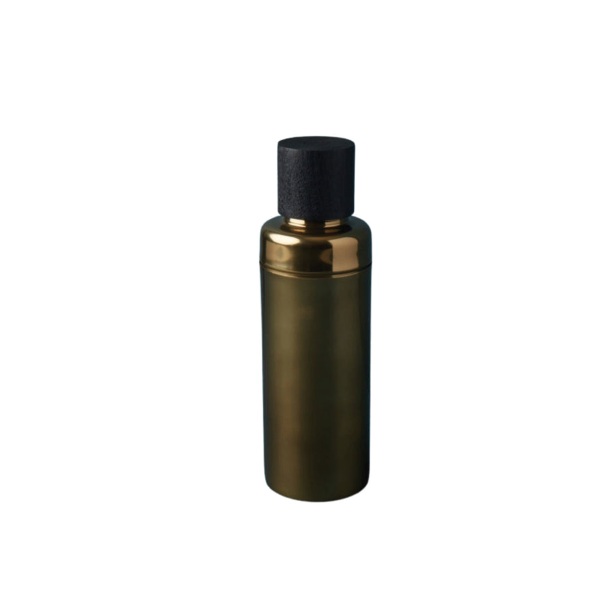 Aged Bronze and Mango Wood Cocktail Shaker