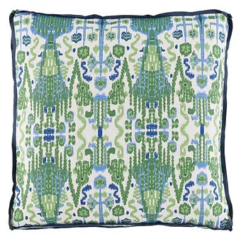 Bombay Pillow in Kelly and Blue