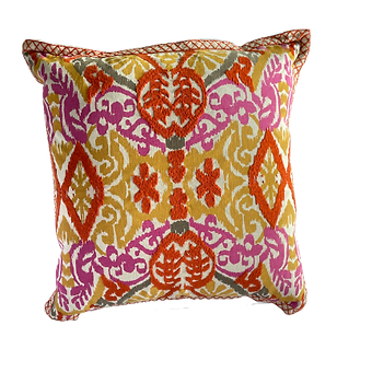 Geranium Ikat Pillow