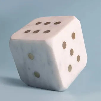 Marble Dice with Brass Dots