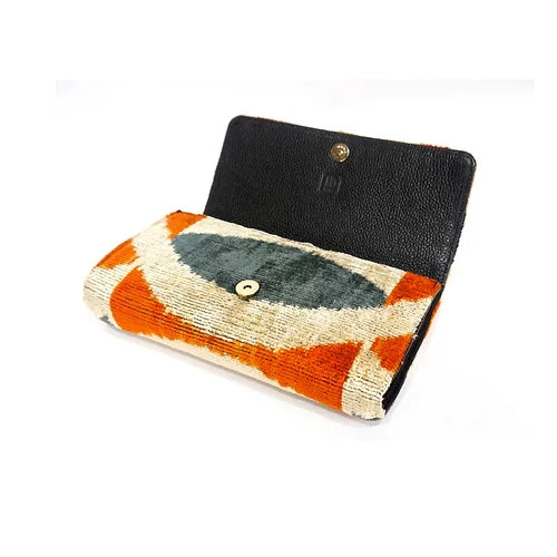Turkish Silk Ikat Clutch - Sunmoon Glow