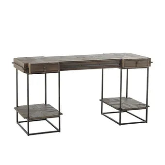 Reclaimed Wood Three Drawer Desk - FLOOR MODEL