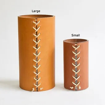 Leather Wrapped Vase - Small