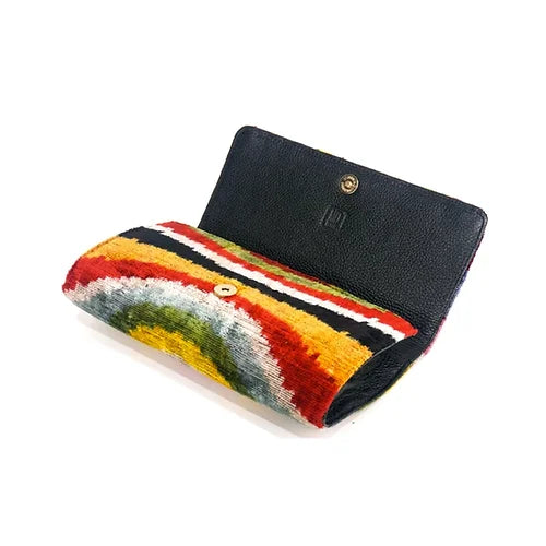 Turkish Silk Ikat Clutch - Thunderbird