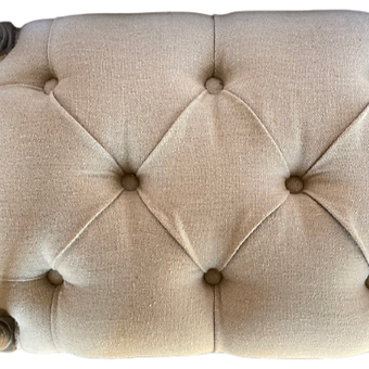 Tufted Linen Bench - FLOOR MODEL