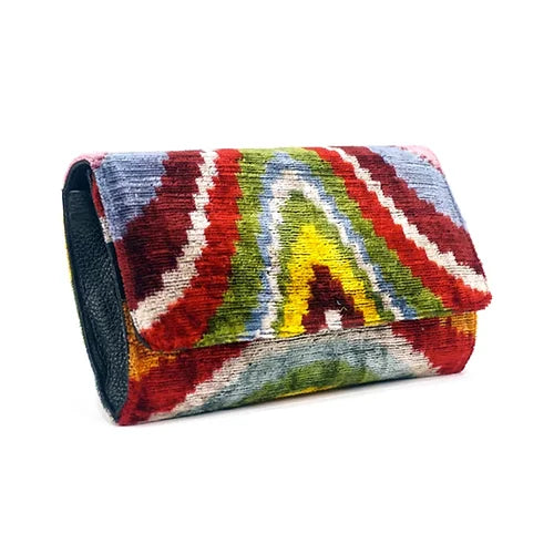 Turkish Silk Ikat Clutch - Thunderbird