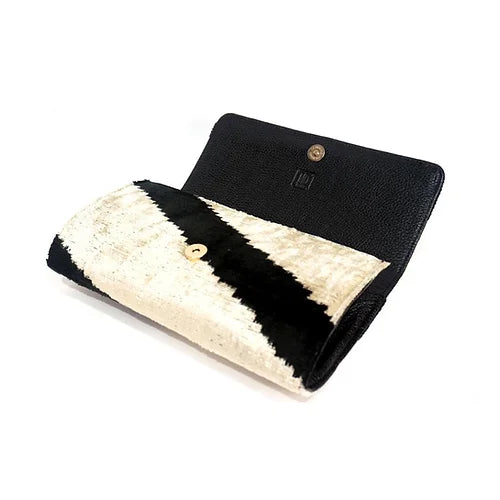 Turkish Silk Ikat Clutch - Tunder Black