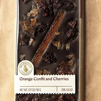 Wildwood Orange Confit and Cherries Chocolate Bar