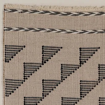 Jute and Black Cotton Framed Textile